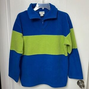 Ann Taylor Loft, blue & green fleece jacket/Top w/ a 1/4 zipper closure